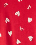 Kid Valentine's Day Heart 100% Cotton Snug Fit 2-Piece Pyjamas - Red, image 2 of 3 slides