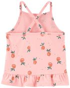 Pineapple Print Ruffle Criss-Cross Tank, image 2 of 3 slides