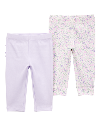 Bébé Emballage de 2 pantalons à fleurs, 