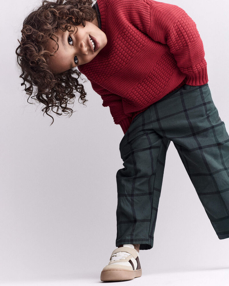 Tout-petit - Chandail à enfiler en tricot torsadé - Rouge, image 4 sur 6 diapositives