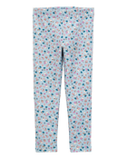 Baby Girl Floral Stretch Leggings - Blue, image 1 of 5 slides