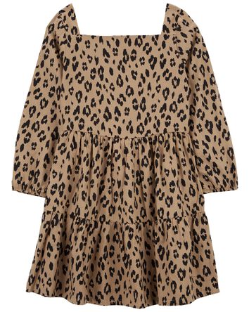 Leopard Twill Dress, 