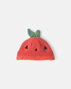 B&eacute;b&eacute; - Bonnet en tricot citrouille d&rsquo;Halloween &ndash; Orange, image 2 sur 2 diapositives