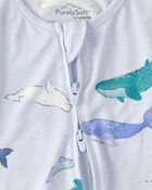 B&eacute;b&eacute; - Grenouill&egrave;re ajust&eacute;e &agrave; fermeture &agrave; glissi&egrave;re &agrave; deux sens PurelySoft, baleine - Bleu, image 6 sur 7 diapositives