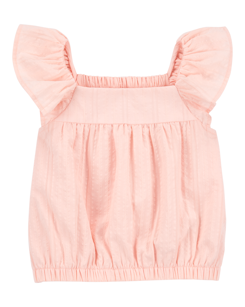 Toddler Girl Flutter Fashion Top - Pink, image 1 of 3 slides