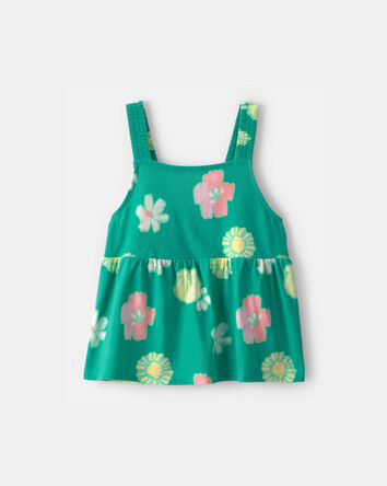 Filles - D&eacute;bardeur &agrave; motif floral - Vert, 