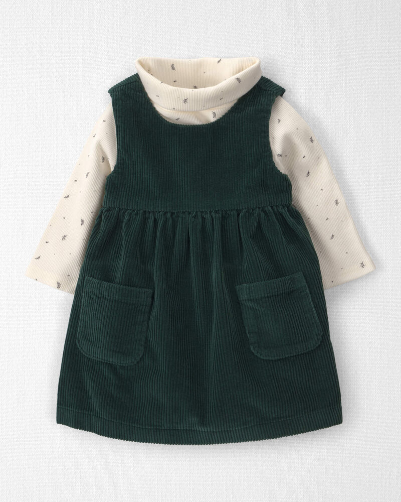 Baby Girl 2-Piece Organic Cotton Corduroy Jumper Set, image 1 of 6 slides