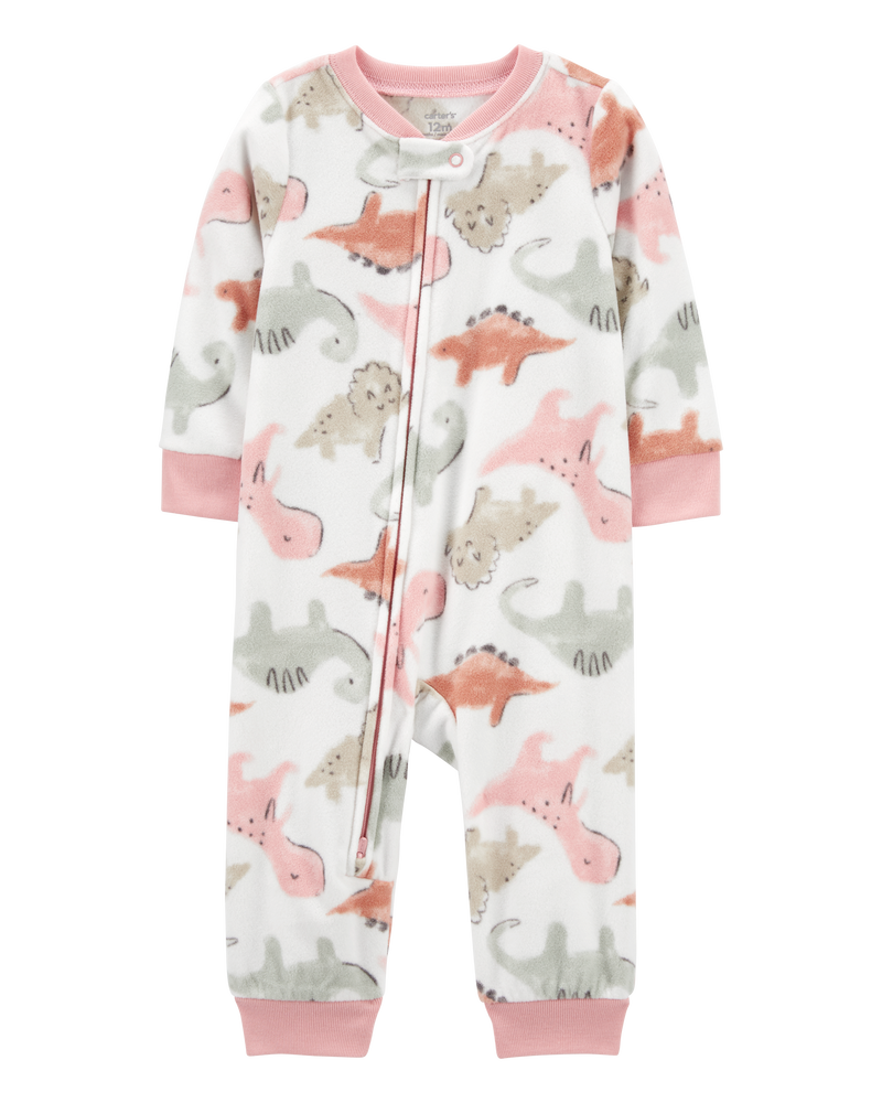 Baby 1-Piece Dinosaur Fleece Footless Pyjamas, image 1 of 4 slides
