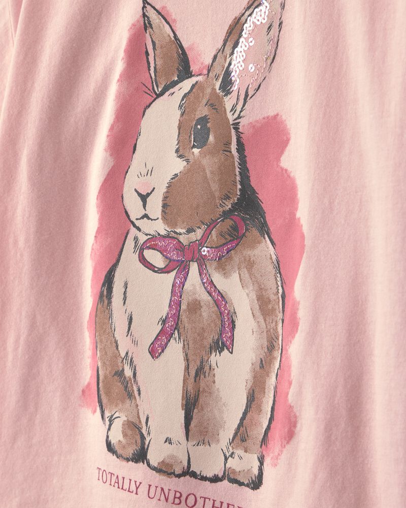 Girls Bunny Graphic Tee - Pink, image 2 of 4 slides