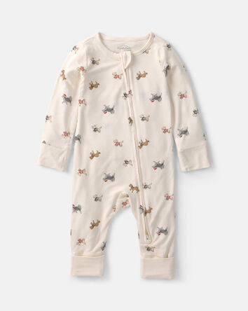 Baby Dog PurelySoft&trade; 2-Way Zip Sleep & Play Pyjamas - Cream, 
