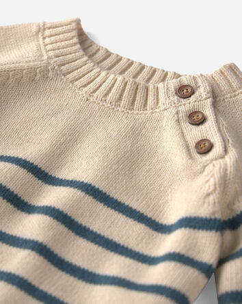 B&eacute;b&eacute; - Ensemble 2 pi&egrave;ces chandail &agrave; rayures et pantalon en tricot de coton biologique, 