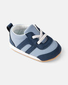 B&eacute;b&eacute; gar&ccedil;on - Baskets d&eacute;contract&eacute;es ray&eacute;es - Bleu, image 1 sur 6 diapositives