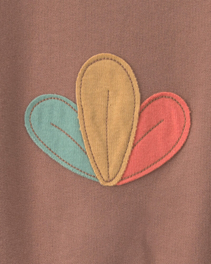 Baby Turkey Thanksgiving French Terry Long-Sleeve Jumpsuit - Brown, image 4 of 5 slides