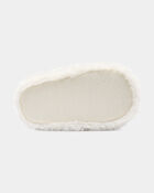 Girls Fuzzy Bow Slippers - Cream/Pink, image 5 of 6 slides