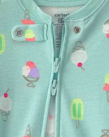 Baby Girl Popsicle 100% Cotton 1-Piece Pyjama - Turquoise Blue, 