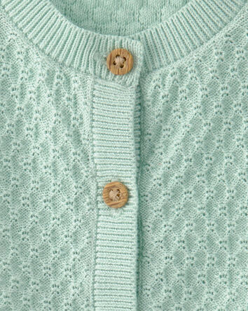 Baby Girl 2-Piece Crochet Top & Short Set - Green, 