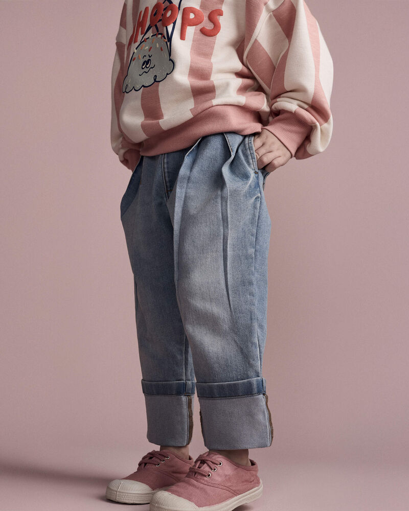 Tout-petit - Pantalon &agrave; revers et poches en denim - Bleu, image 3 sur 7 diapositives