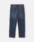 Boys Patched Denim Straight Jeans - Dark Wash, image 2 of 4 slides