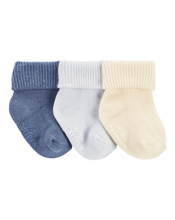 Baby 3-Pack Ribbed Booties, 
