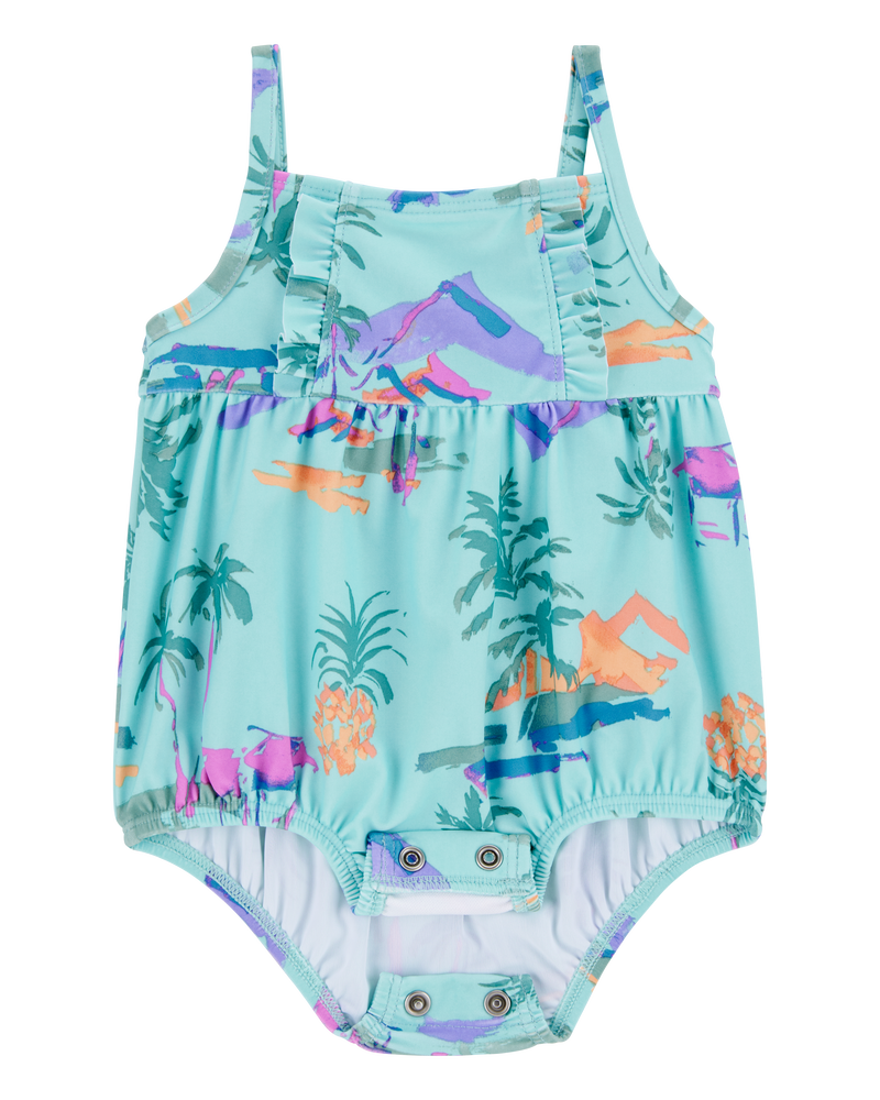 Bébé Maillot de bain 1 pièce à motifs tropicaux, image 2 sur 5 diapositives