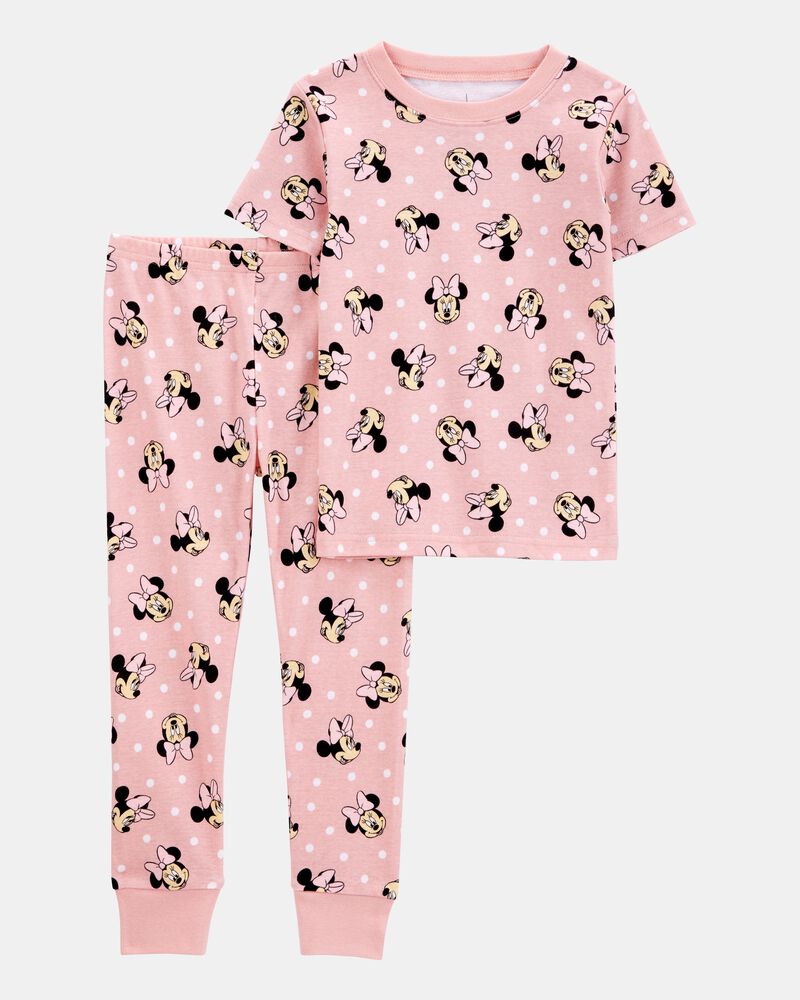 Toddler Girl Minnie Mouse Snug Fit Cotton 2-Piece Pyjamas - Pink, image 1 of 3 slides