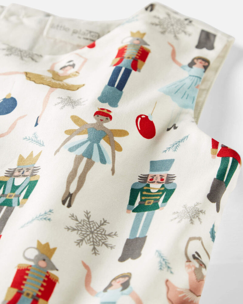 Girls Organic Cotton Dress in Nutcracker Print, image 2 of 4 slides