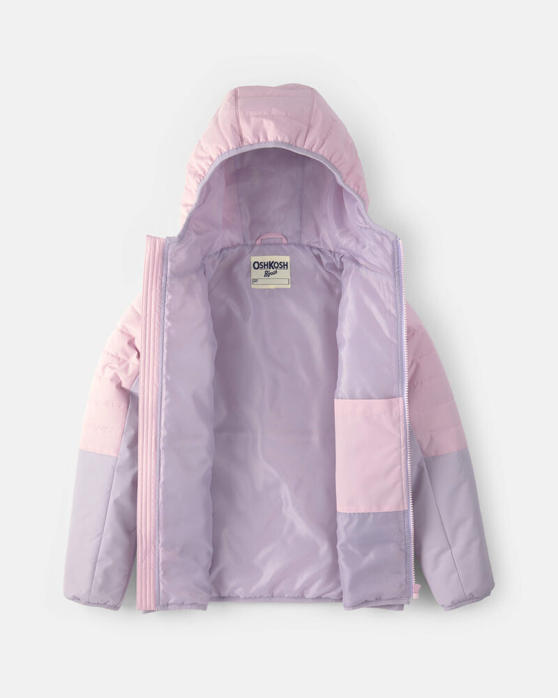 Girls  Quilted Mid Weight Jacket- Pink, image 2 of 4 slides