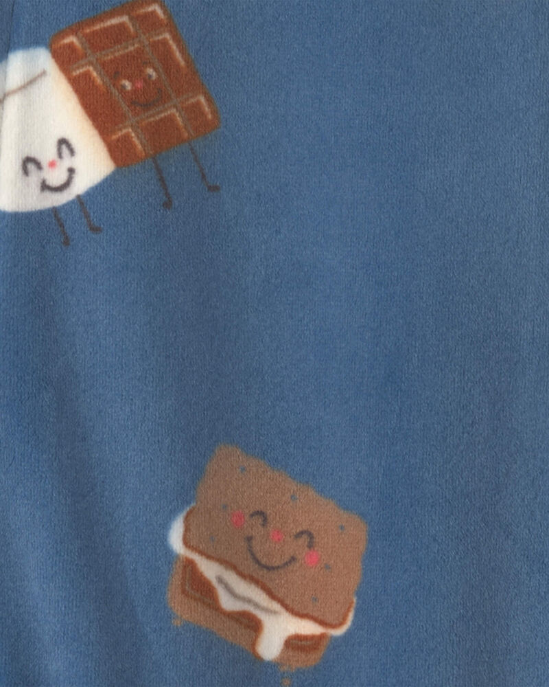 Toddler Boy 1-Piece Smores DreamPlush Snug Fit Footed Pyjama - Navy Blue, image 3 of 4 slides