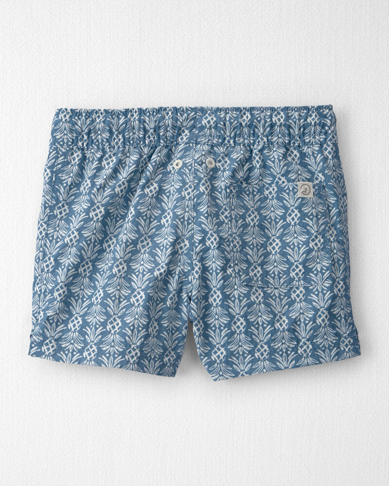Toddler Boy Recycled Swim Trunks in Bloom Lagoon Print, image 2 of 5 slides