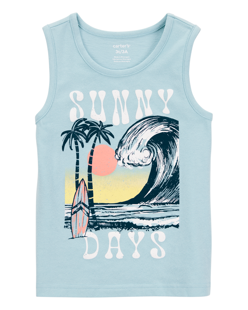 Baby Wave Graphic Tank - Blue, image 1 of 3 slides