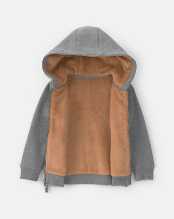 Toddler Boy Fleece Zip-Up Jacket - Grey, 