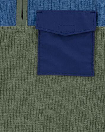 Kid Colour Block Fleece Pullover - Green, 