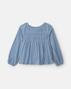 Filles - Haut p&eacute;plum &agrave; manches longues &ndash; Bleu, image 1 sur 2 diapositives