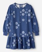Filles - Robe fleurie &agrave; manches longues - Bleu, image 1 sur 3 diapositives