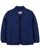 Toddler Fleece-Lined Quilted Midweight Jacket, image 1 of 2 slides