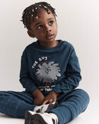 Toddler Boy Squish Character Long-Sleeve Relaxed Graphic Tee - Deep Teal, image 4 of 7 slides