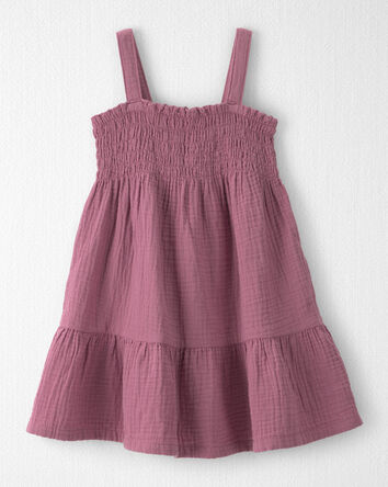 Toddler Girl Organic Cotton Smocked Gauze Dress, 