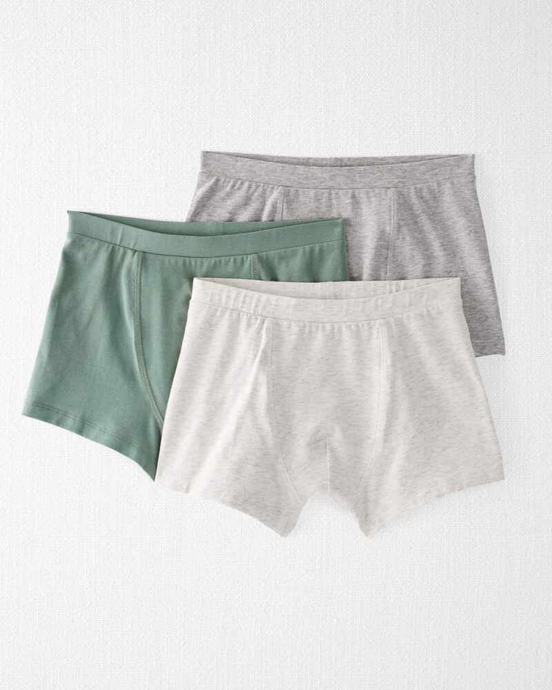 Boys 3-Pack Organic Cotton Boxer Shorts, image 1 of 2 slides