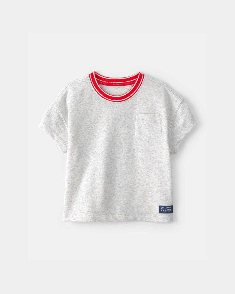 Toddler Boy French Terry Pocket T-Shirt - Grey, image 1 of 5 slides