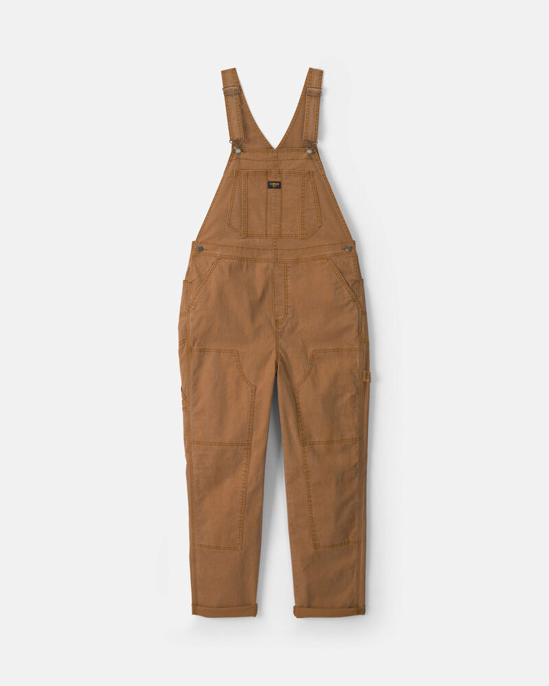 Adult Twill Overalls - Brown, image 1 of 4 slides