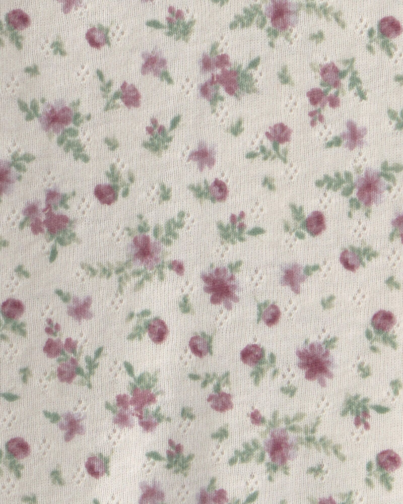 B&eacute;b&eacute; fille - Cache-couche manches longues &agrave; motif floral - Ivoire, image 2 sur 2 diapositives