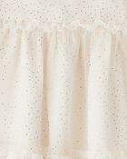 Toddler Girl Cream Holiday Dress, image 4 of 5 slides