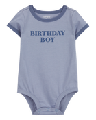 Bébé Cache-couche à manches courtes Birthday boy - Bleu, image 1 sur 3 diapositives
