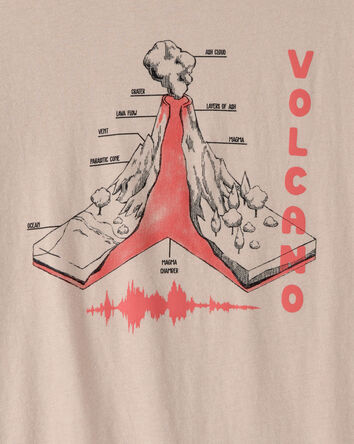 Jeune - T-shirt imprim&eacute; Volcano - Brun, 