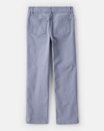 Girls Button-Front Straight Leg Pants - Grey, 