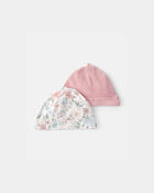 Baby Girl 2-Pack Butterfly Garden PurelySoft Caps, image 1 of 4 slides