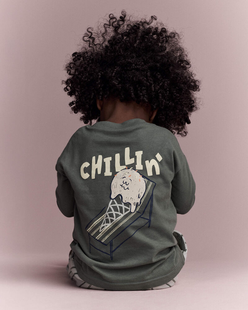 Toddler Boy Chillin' Long-Sleeve Graphic Tee - Olive, image 1 of 7 slides
