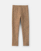 Filles - Legging extensible en molleton &agrave; motif l&eacute;opard &ndash; Brun, image 2 sur 4 diapositives