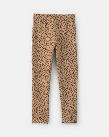 Filles - Legging extensible en molleton &agrave; motif l&eacute;opard &ndash; Brun, 