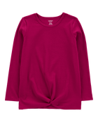 Kid Ribbed Knot Long-Sleeve Top, image 1 of 3 slides